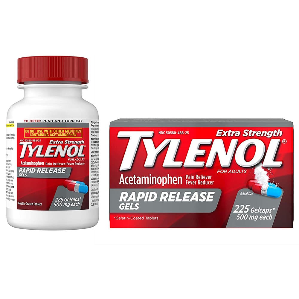 Viên uống giảm đau hạ sốt Tylenol Acetaminophen Extra Strength 500mg 225 Gelcaps – Wowmart VN | 100% hàng ngoại nhập