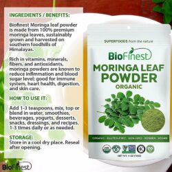 Bột chùm ngây hữu cơ Biofinest Moringa Leaf Powder Organic 114g 10 bot chum ngay huu co biofinest moringa leaf powder organic 114g kg