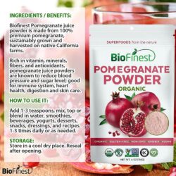 Bột lựu hữu cơ Biofinest Pomegranate Powder Organic 114g 10 bot luu huu co biofinest pomegranate powder organic 114g kg