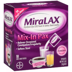 Hỗ trợ nhuận tràng, giảm táo bón MiraLax Mix-in Pax Laxative Powder 10 gói 5 ho tro nhuan trang tri tao bon miralax mix in pax laxative powder 10 goi kd