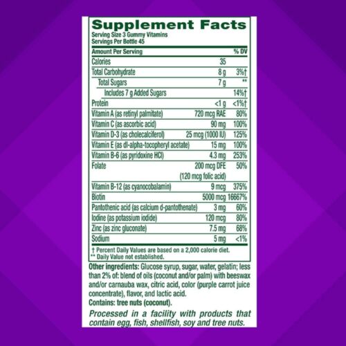 Kẹo dẻo đẹp da móng tóc Vitafusion Hair, Skin & Nails 135 Gummies 14 keo deo dep da mong toc vitafusion gorgeous hair skin nails 135 vien 131025 kb
