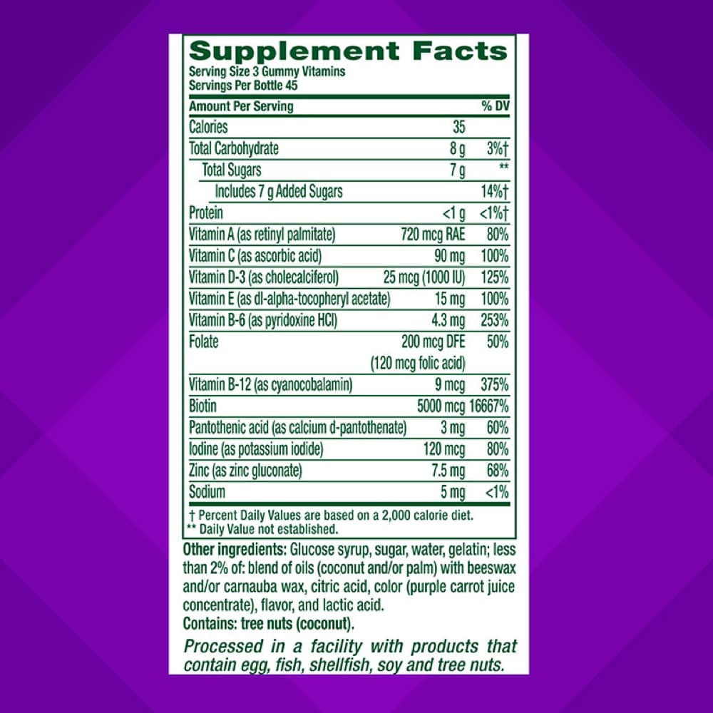Kẹo dẻo đẹp da móng tóc Vitafusion Hair, Skin & Nails 135 Gummies 3 Kẹo dẻo đẹp da móng tóc Vitafusion Hair, Skin & Nails 135 Gummies - Ảnh 3