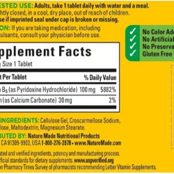 vien uong bo sung vitamin b6 nature made b6 100mg 100 vien knwc