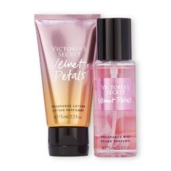 hop qua tang xit thom va duong the victorias secret velvet petals mist lotion 75ml x2 k523a