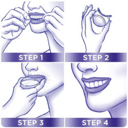 Miếng dán kèm máy chiếu làm trắng răng Crest 3D White 20 Whitestrips & 1 Light 11 mieng dan trang rang crest 3d white whitestrips light 20 mieng kem dung cu ho tro dan kd