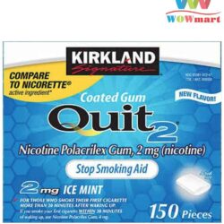 Kẹo cai t.huốc lá Kirkland Signature Quit 2 Gum Ice Mint 150 viên (Hộp lẻ)