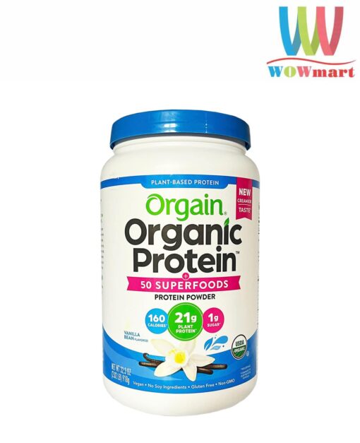 Bột Protein hữu cơ Orgain Organic Protein & Superfoods 918g hương Vani