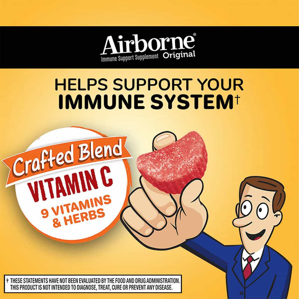 Kẹo dẻo bổ sung vitamin tăng đề kháng Airborne Immune Support Supplement 75 viên
