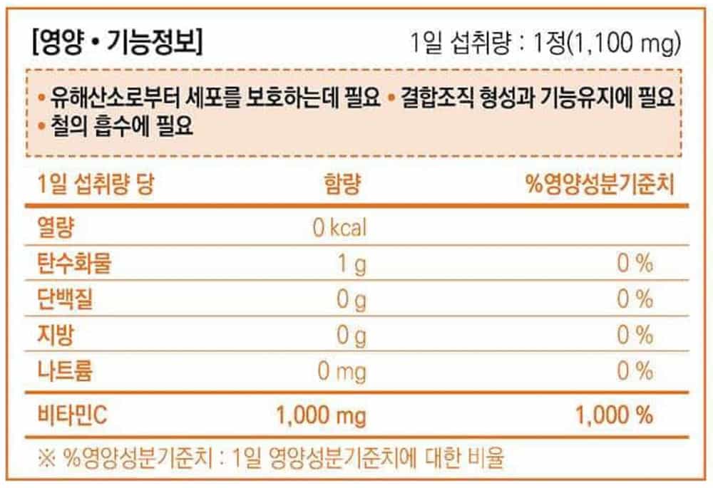 Viên uống Vitamin C Hàn Quốc 1000mg 200 viên