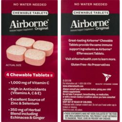 Kẹo ngậm bổ sung vitamin và khoáng chất từ Airborne Immune Support Supplement 32 viên (Dâu) 15 keo ngam bo sung vitamin va khoang chat tu airborne immune support supplement 32 vien dau ka