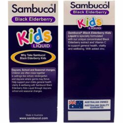 Siro bổ sung Vitamin C + Kẽm cho bé Sambucol Black Elderberry Kids Liquid 120ml 8 siro bo sung vitamin c kem cho be sambucol black elderberry kids liquid 120ml ka