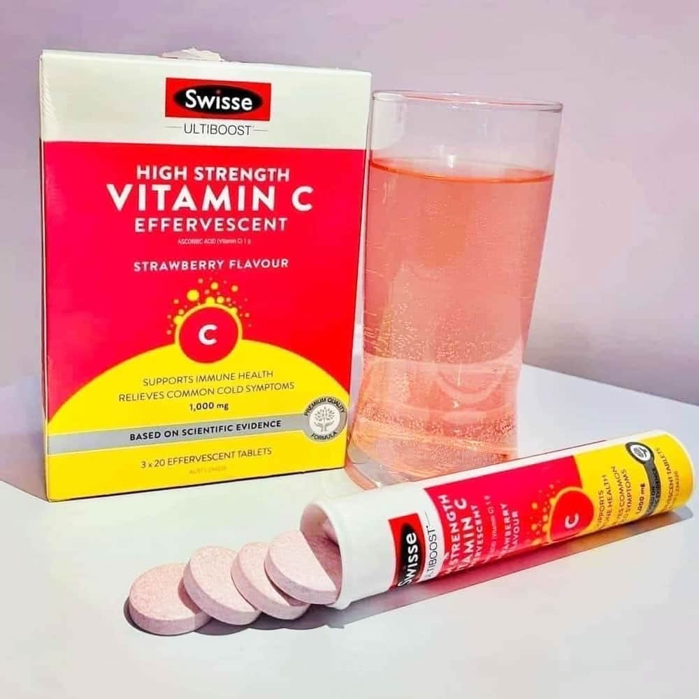 Viên sủi Vitamin C liều cao Swisse High Strength Vitamin C 1000mg  Effervescent 60 viên – Wowmart VN | 100% hàng ngoại nhập