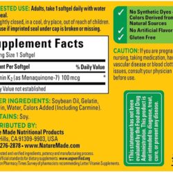 Viên uống bổ sung Vitamin K2 Nature Made K2 100mcg 30 Softgels 8 vien uong bo sung vitamin k2 nature made k2 100mcg 30 softgels kc