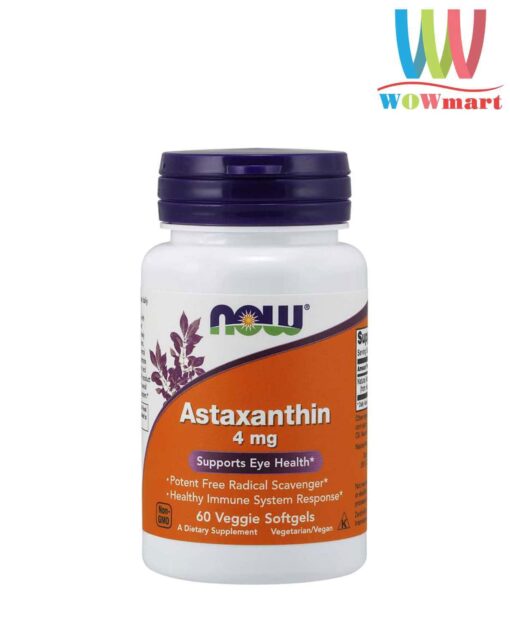 Viên uống chống oxy hoá NOW Astaxanthin 4mg 60 viên