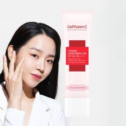 kem chong nang lam sang da cell fusion c toning sunscreen spf50 10ml hong kna