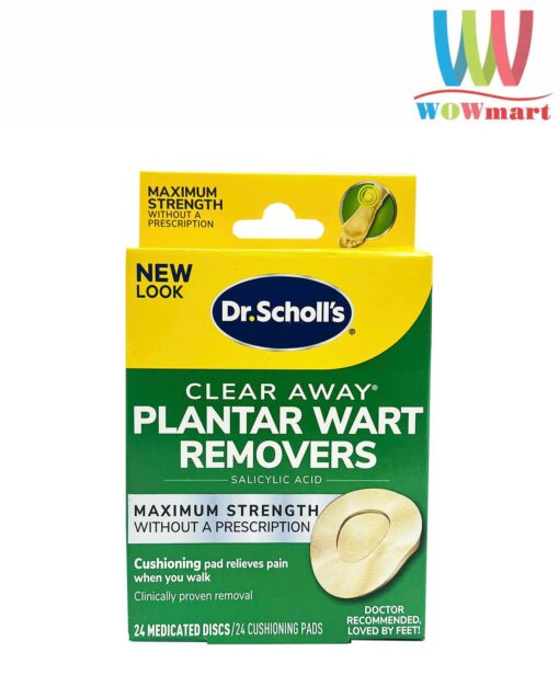 Miếng dán loại bỏ mụn cóc Dr. Scholl’s Clear Away Plantar Wart Remover 24 miếng