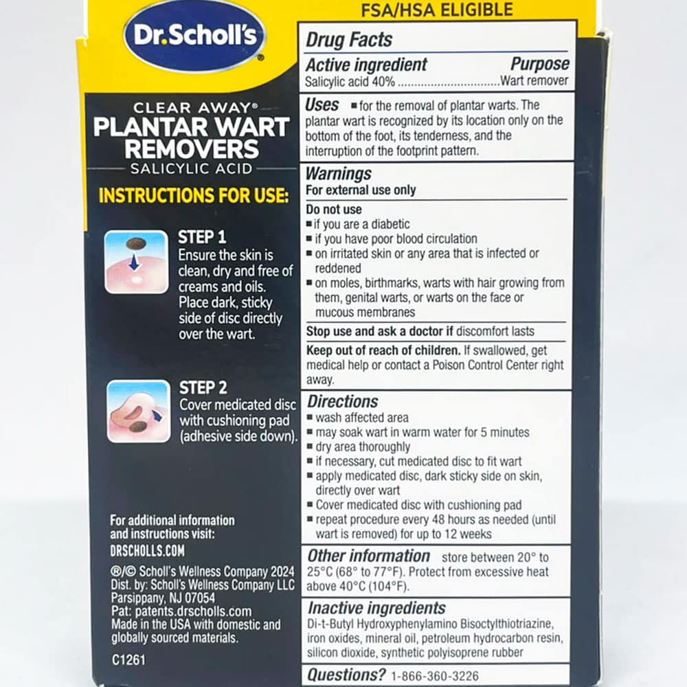 Miếng dán loại bỏ mụn cóc Dr. Scholl’s Clear Away Plantar Wart Remover 24 miếng - Ảnh 5