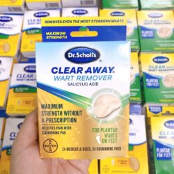 Miếng dán loại bỏ mụn cóc Dr. Scholl’s Clear Away Wart Remover Maximum Strength 24 miếng 7 mieng dan loai bo mun coc dr scholls clear away wart remover maximum strength 24 mieng kc