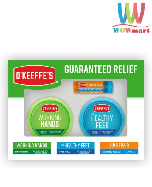 Set dưỡng da chân, tay, môi O’Keeffe’s Guaranteed Relief