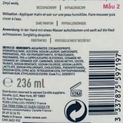 Sữa rửa mặt CeraVe dành cho da thường và da dầu CeraVe Foaming Cleanser 236ml (Pháp) 19 sua rua mat cerave danh cho da thuong va da dau cerave foaming facial cleanser 237ml 236ml km2df