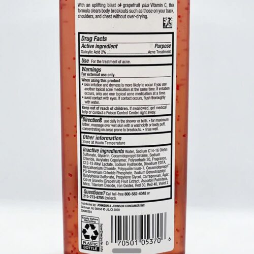 Sữa tắm ngăn mụn lưng Neutrogena Body Clear Body Wash Pink Grapefruit 250ml 9 sua tam tri mun lung neutrogena body clear body wash pink grapefruit 250ml 200925 kc