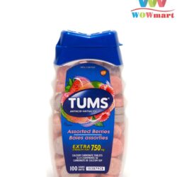 Viên ngậm giảm đầy hơi khó tiêu Tums Antacid Assorted Berries 100 viên