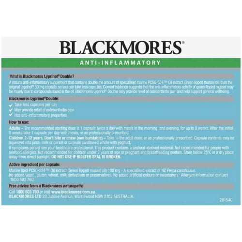 Viên uống chống viêm, giảm đau khớp Blackmores Lyprinol Double 30 viên 13 vien uong chong viem ho tro chua dau khop blackmores lyprinol double 30 vien kb