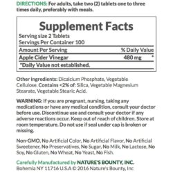 vien uong giam tao natures bounty apple cider vinegar 480mg 200 vien kb