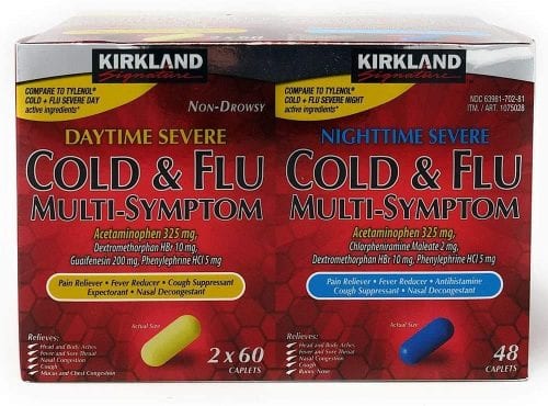 Viên uống Kirkland Signature Cold & Flu Multi-Symptom Daytime & Nighttime 168 viên 13 vien uong tri cam lanh va cum kirkland signature cold flu multi symptom daytime nighttime 168 vien kd