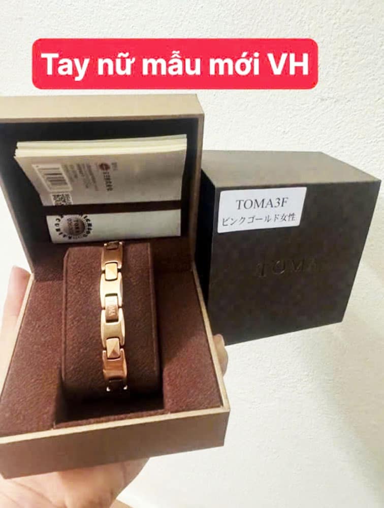 Vòng tay Nữ điều hoà huyết áp Toma TOMA3F TM026 Pink Gold - Ảnh 2