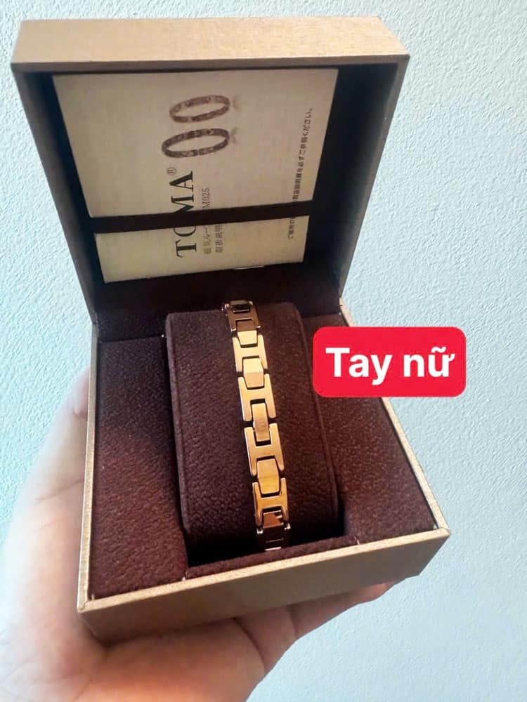 Vòng tay Nữ điều hoà huyết áp Toma TOMA3F TM026 Pink Gold - Ảnh 3