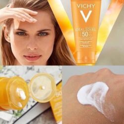 Kem chống nắng Vichy Ideal Soleil SPF 50 50ml kèm son dưỡng môi Vichy SPF 30+ 5 kem chong nang vichy ideal soleil spf 50 50ml kem son duong moi vichy spf 30 ka