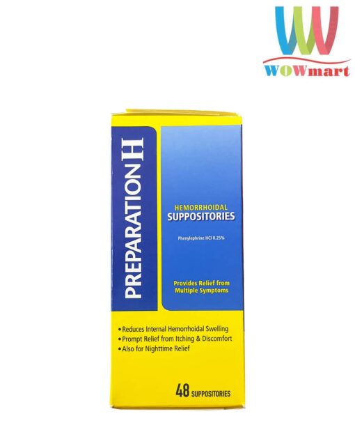 Viên đặt trĩ Preparation H Hemorrhoidal Suppositories 48 viên