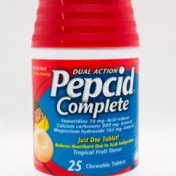 Viên ngậm giảm đau bao tử, ợ nóng Pepcid Complete 25 Chewable Tablets (Tropical Fruit) 7 vien ngam giam dau bao tu o nong pepcid complete 25 chewable tablets tropical fruit knd