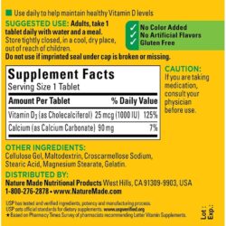 vien uong bo sung vitamin d3 nature made d3 1000 iu 25mcg 100 tablets kra