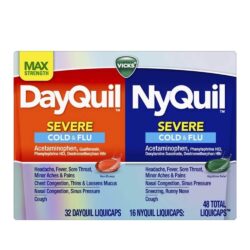 Viên uống giảm ho và cảm cúm Vicks DayQuil & NyQuil Severe Cold & Flu 48 Liquicaps