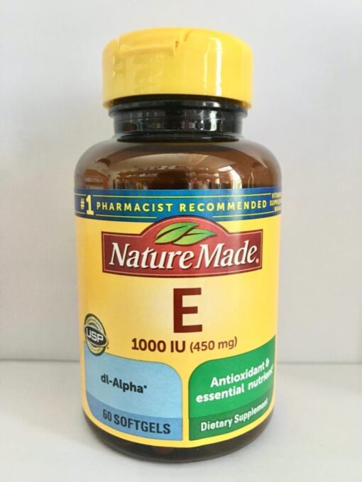 vien uong vitamin e tu nature made vitamin e 1000iu 450mg 60 softgels kd