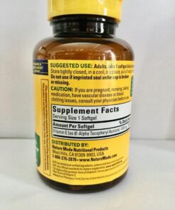 vien uong vitamin e tu nature made vitamin e 1000iu 450mg 60 softgels ke