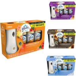 Set máy xịt thơm phòng tự động Glade chạy pin + 3 chai tinh dầu (Hawaiian & Breeze) 13 set may xit thom phong tu dong glade chay pin 3 chai tinh dau lavender peach blossom kf