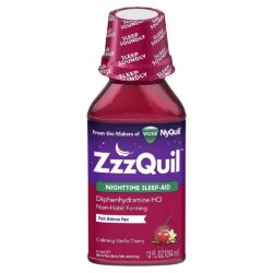 Siro hỗ trợ giấc ngủ ban đêm Vicks Nyquil ZzzQuil Nighttime Sleep Aid 354ml (Calming Vanilla Cherry) 6 siro ho tro giac ngu ban dem vicks nyquil zzzquil nighttime sleep aid 354ml calming vanilla cherry ka