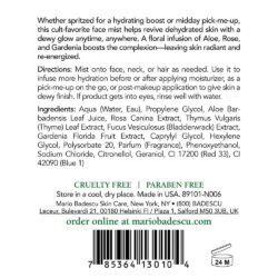 Toner dạng xịt Mario Badescu Facial Spray With Aloe, Herbs, Rosewater 118ml 12 toner dang xit mario badescu facial spray with aloe herbs rosewater 236ml kd