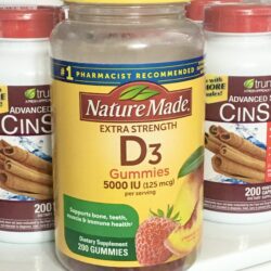 Kẹo dẻo Vitamin D3 Nature Made Extra Strength Vitamin D3 5000IU (125mcg) 200 Gummies 5 MẨU MỚI