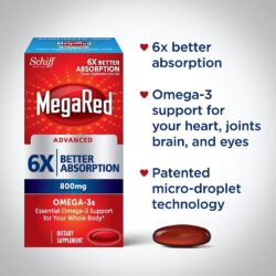 Dầu cá Omega-3 Schiff MegaRed Advanced 6X Better Absorption 800mg 80 Softgels 10 dau ca omega 3 schiff megared advanced 6x better absorption 800mg 80 softgels ka