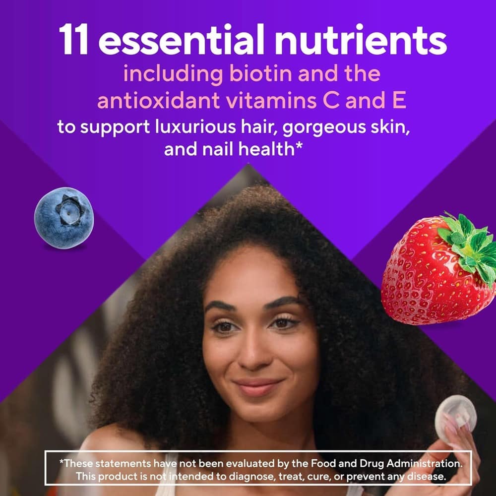 Kẹo dẻo đẹp da móng tóc Vitafusion Hair, Skin & Nails 100 Gummies 3 Kẹo dẻo đẹp da móng tóc Vitafusion Hair, Skin & Nails 100 Gummies - Ảnh 3