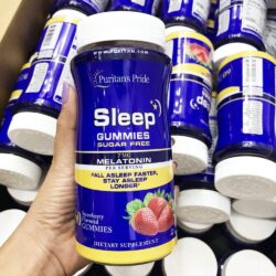Kẹo dẻo hỗ trợ giấc ngủ ngon Puritan’s Pride Sleep Gummies Melatonin 7mg Sugar Free 60 Gummies 7 keo deo ho tro giac ngu ngon puritans pride sleep gummies melatonin 7mg sugar free 60 gummies kb
