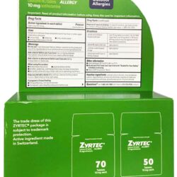 Viên chống dị ứng Zyrtec Antihistamine Allergy 10mg 120 Tablets 12 vien chong di ung zyrtec antihistamine allergy 10mg 120 tablets 060325 kd