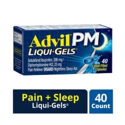 Viên giảm đau và hỗ trợ ngủ ngon Advil PM 200mg 40 Liqui-Gels 8 vien giam dau va ho tro ngu ngon advil pm 200mg 40 liqui gels ka