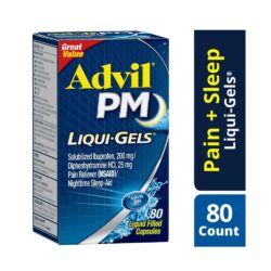 Viên giảm đau và hỗ trợ ngủ ngon Advil PM Liqui-Gels 200mg 80 Liquid Capsules 10 vien giam dau va ho tro ngu ngon advil pm 200mg 80 liqui gels ke