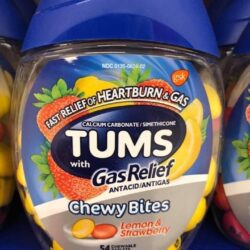 Viên nhai tiêu hóa, tiêu gas Tums Gas Relief Chewy Bites Lemon Strawberry 54 Chewable Tablets 12 vien nhai tieu hoa tieu gas tums gas relief chewy bites lemon strawberry 54 chewable tablets kd