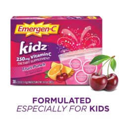 Bột sủi C tăng đề kháng cho bé Emergen-C Kidz Vitamin C 250mg Fruit Punch 30 gói 7 bot sui c tang de khang cho be emergen c kidz vitamin c 250mg fruit punch 30 goi kc